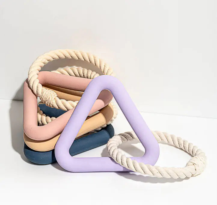 Triangle Tug-of-War Pet Toy with Foam and Rope