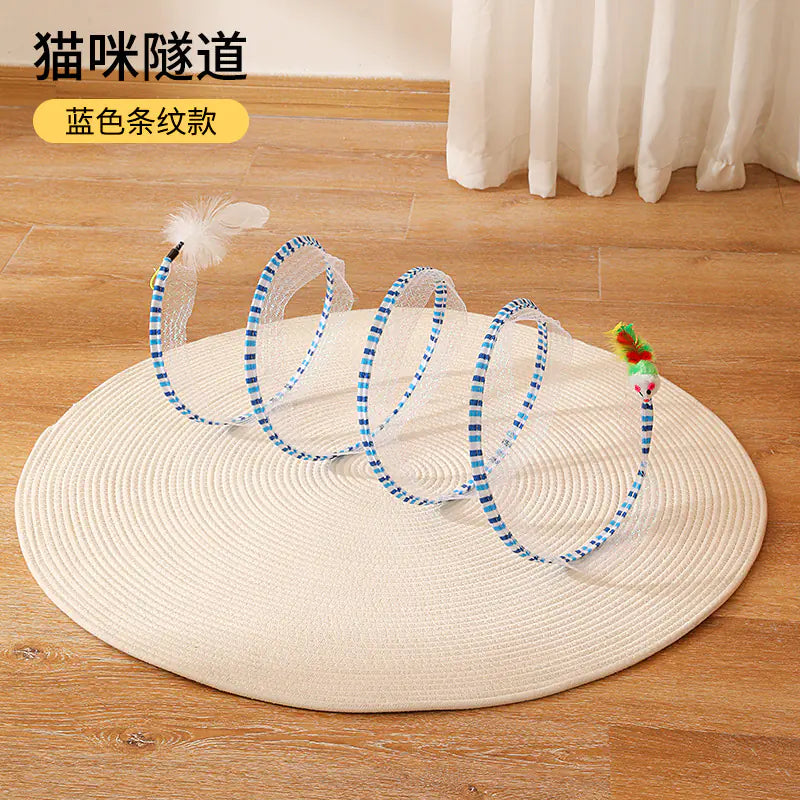 S-shaped Foldable Cat Tunnel Toy for Pets