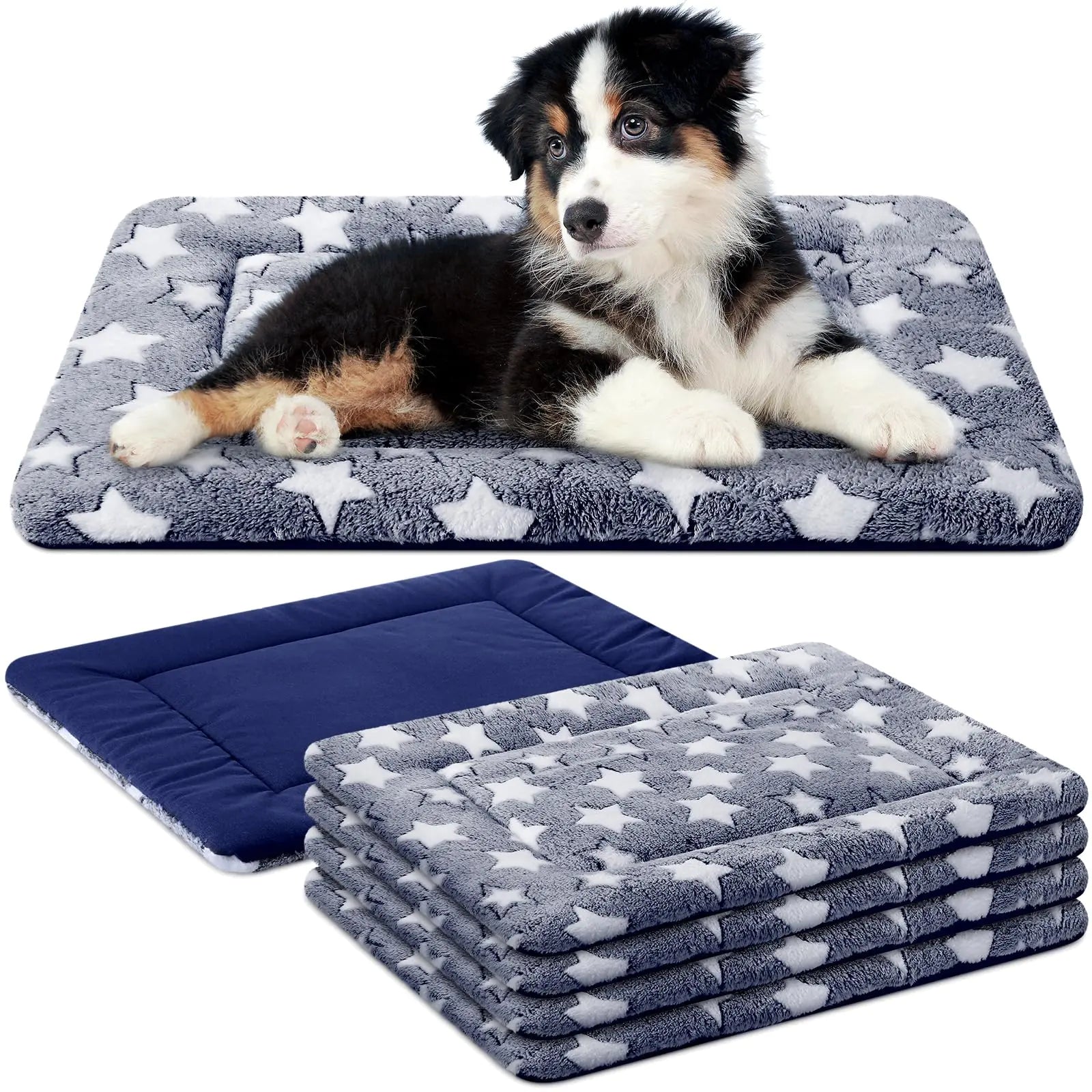 VitalCozy 4 Pcs Dog Bed   (Blue 18 x 24 x 1.6 Inch)