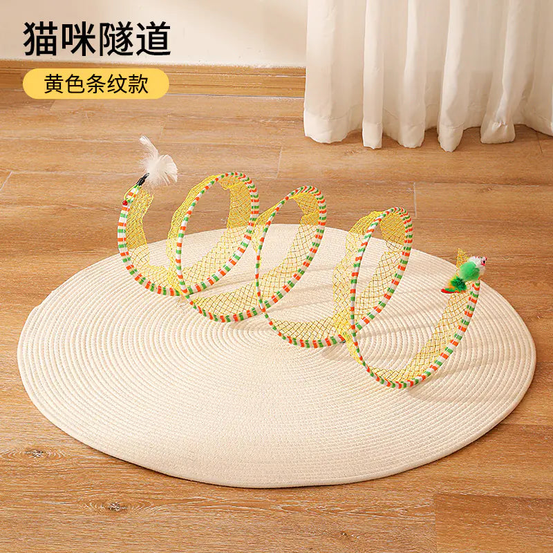 S-shaped Foldable Cat Tunnel Toy for Pets