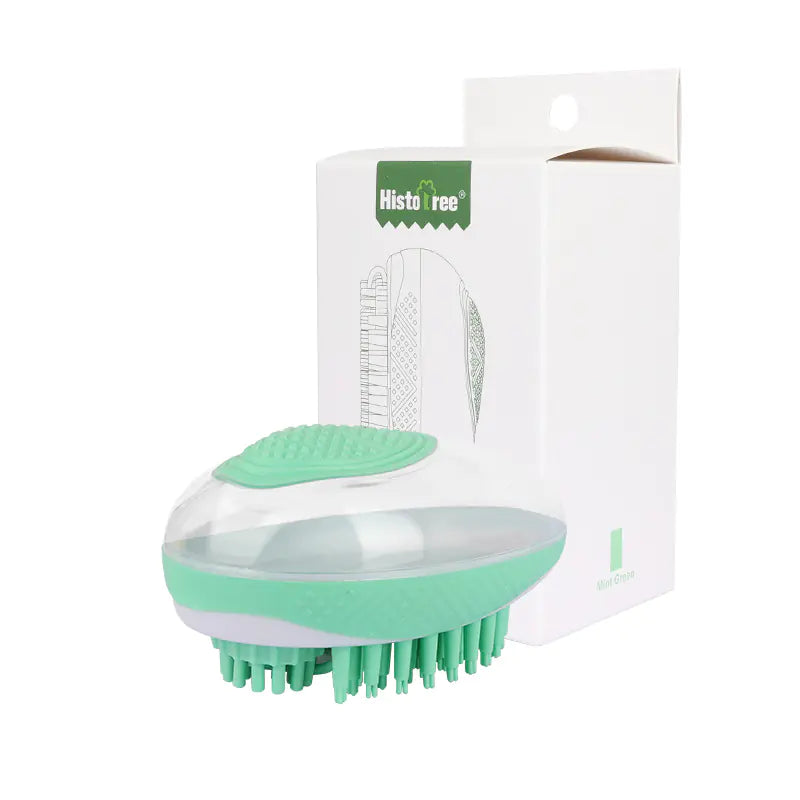 Pet Bath Brush for Cats and Dogs with Shampoo Storage
