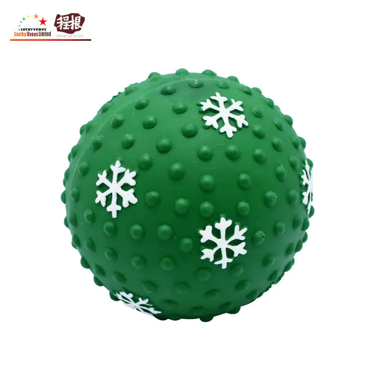 Wholesale High-Bounce Christmas Snowball Pet Toy