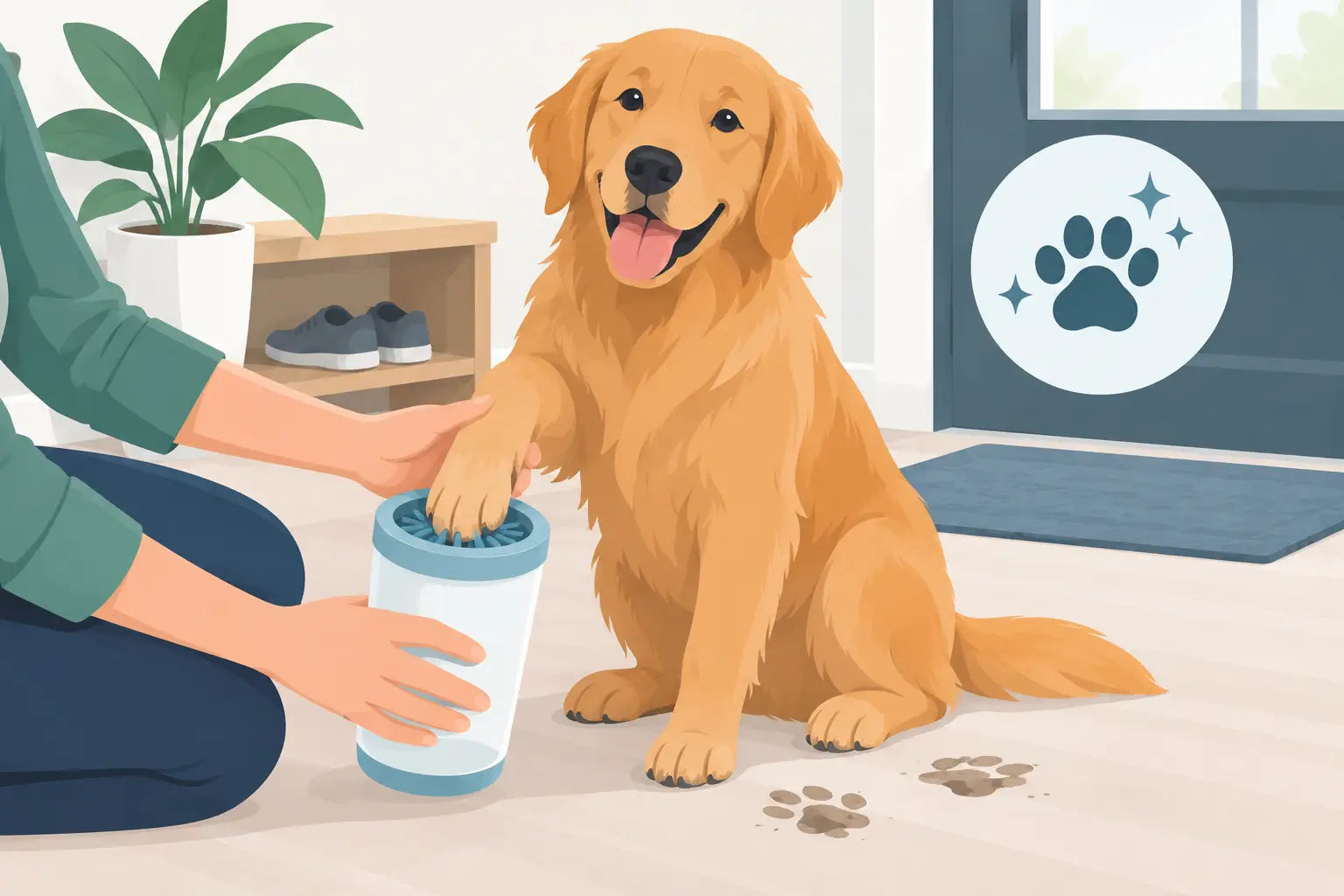Dog Paw Cleaning for Cleaner Floors and Walks