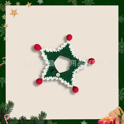 Christmas Pet Collar with Star Design – Handmade