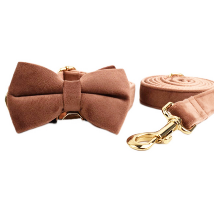 Velvet Dog Collar & Leash Set | Soft Velvet | Bow & Bundle Options | XS–XL