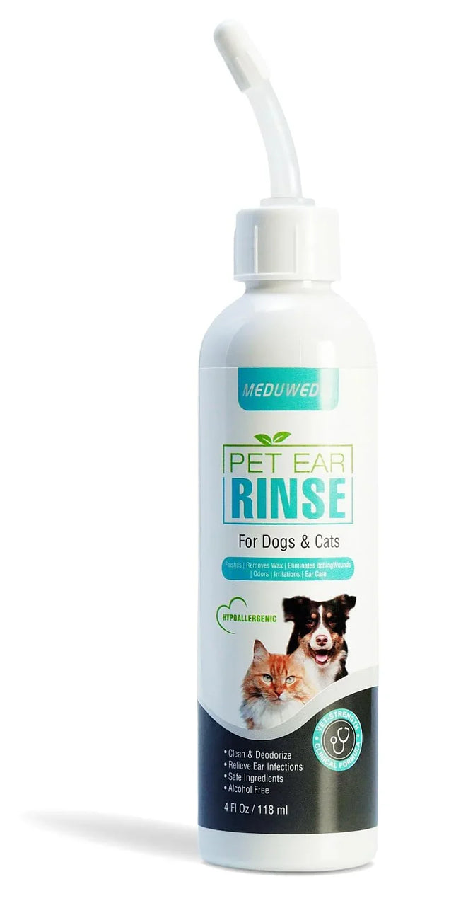 MEDUWEDU Dog & Cat Ear Cleaner Solution – Natural Formula, 4 fl oz