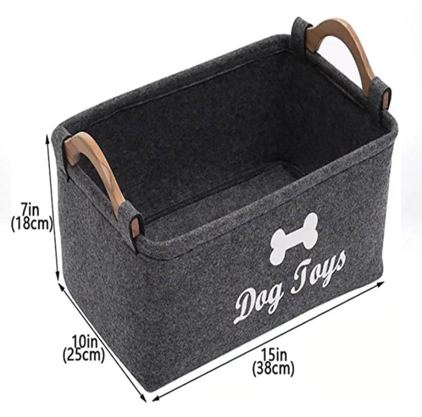 Felt Pet Toy Storage Basket - Nai Pet Store
