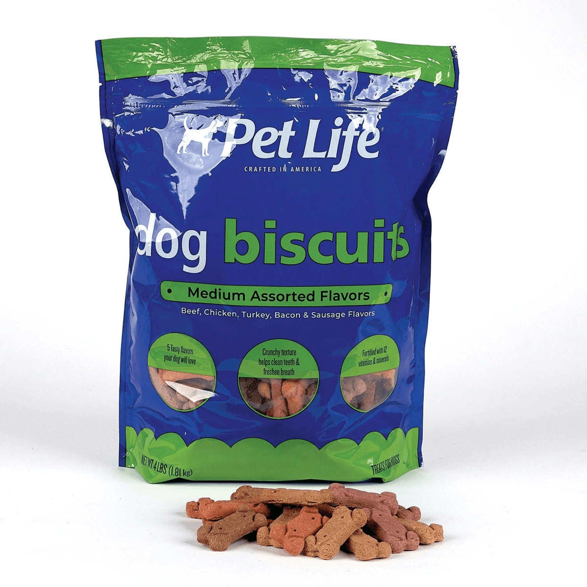 Pet Life Medium Assorted Nutritional Treats - 4Lb Crunchy Biscuits for Dogs-2