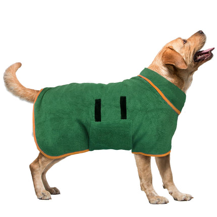 Dog Drying Coat - Microfiber Dog Towel Robe Super Absorbent Pet Bathrobe Dry Fast Dog Bag Adjustable Collar & Belly Strap Fast Drying Coat Pet Dog Cat Bath Robe Towel