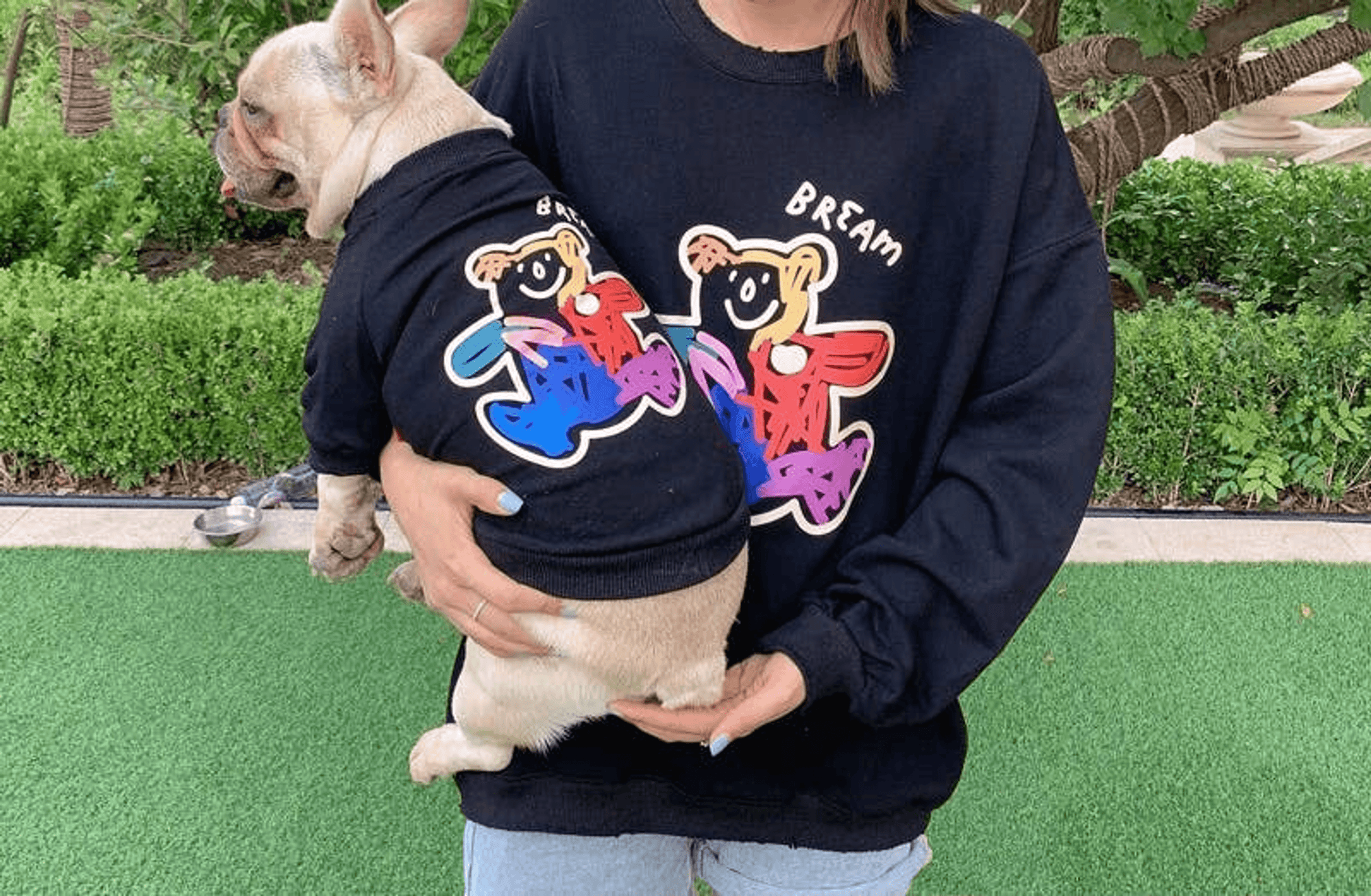 Teddy Bear Love Print Cardigan-Sweater Set for Pet and Owner-0