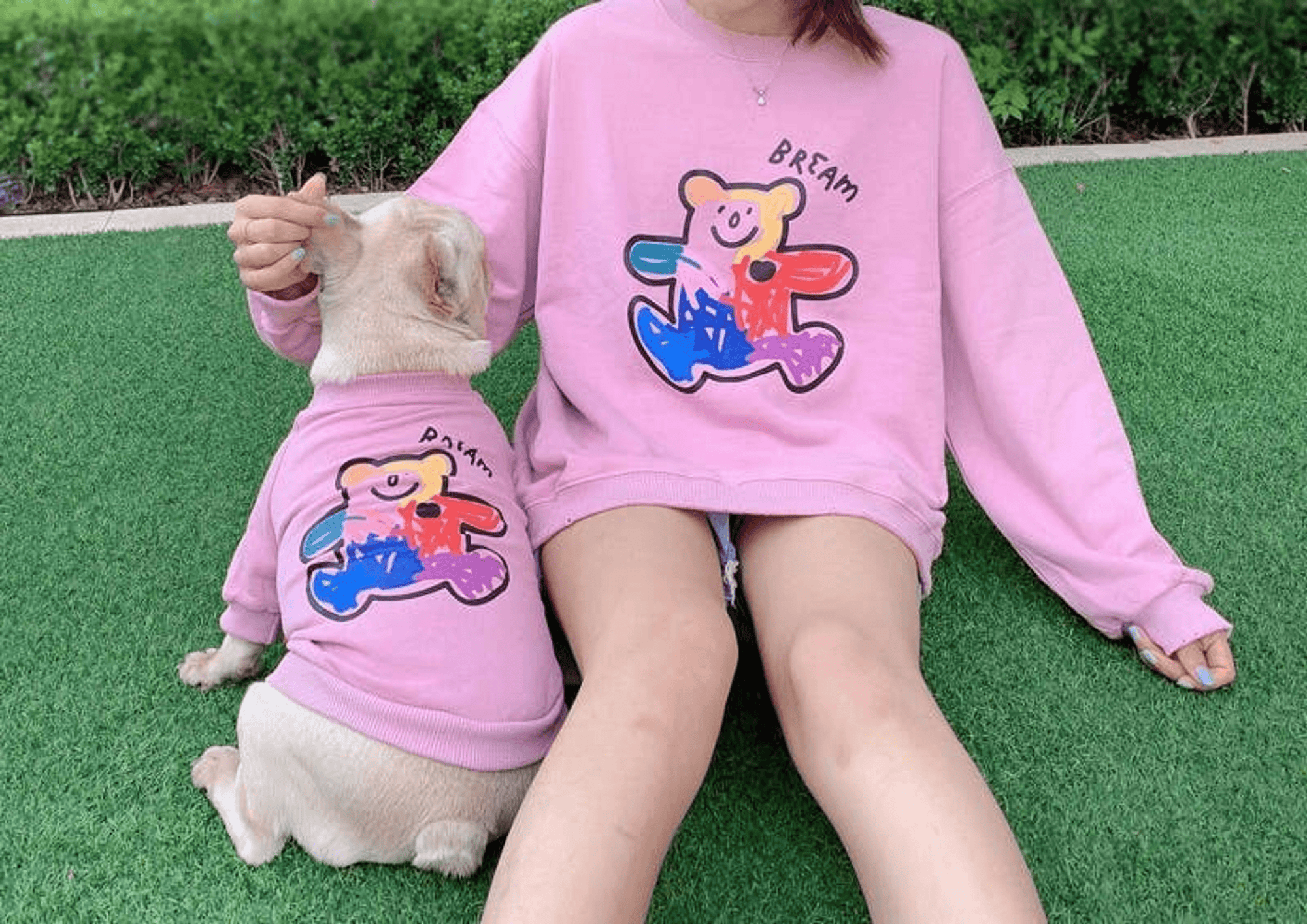 Teddy Bear Love Print Cardigan-Sweater Set for Pet and Owner-15