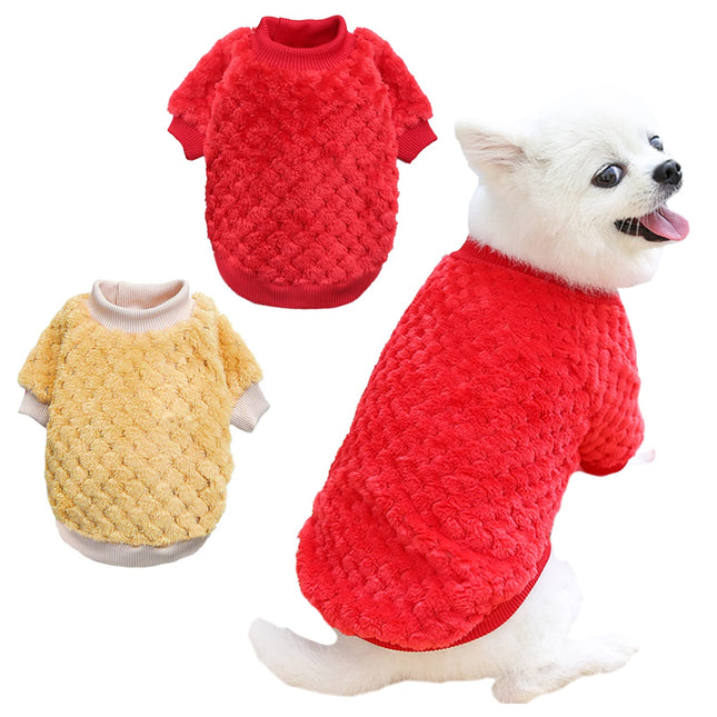 Cozy Coral Fleece Pet Sweaters – 2-Pack