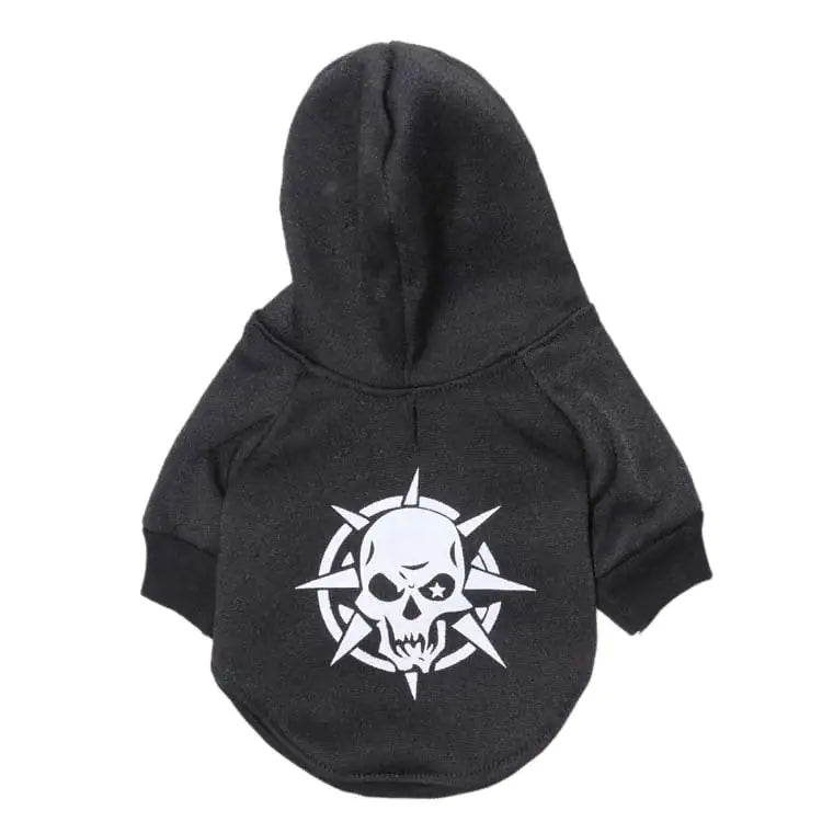 Hooded Scary Skull Fleece Pet T-Shirt
