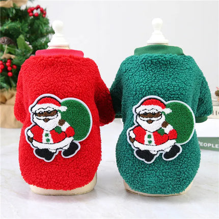 Christmas Fleece Pet Sweater – Red or Green