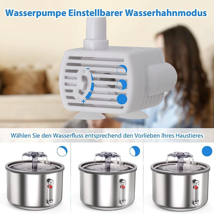 Stainless Steel Automatic Pet Water Fountain — Multi-Plug, Filtered