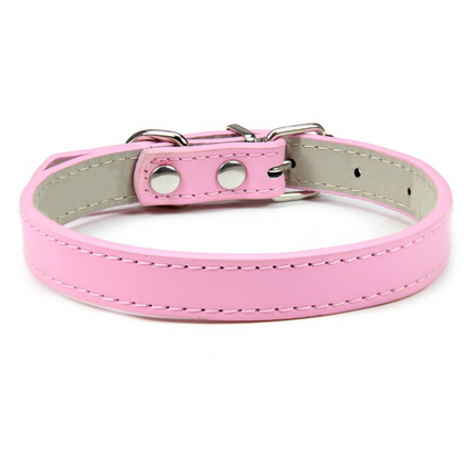 Premium PU Leather Pet Collar | Adjustable | 16 Colors | Cats & Dogs | XXS–XL