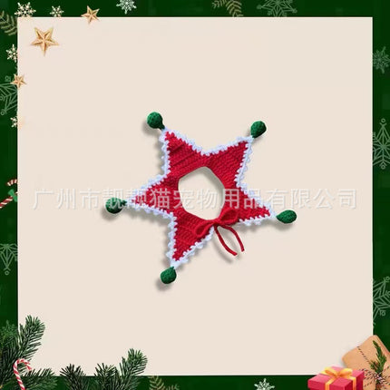 Christmas Pet Collar with Star Design – Handmade