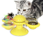 Jaune avec lumière / Jouet rotatif pour chat
