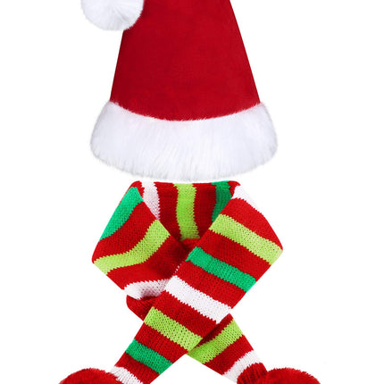Christmas Pet Santa Hat & Scarf Set