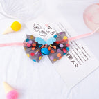 Black yarn blue bow / S