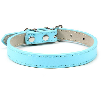 Premium PU Leather Pet Collar | Adjustable | 16 Colors | Cats & Dogs | XXS–XL