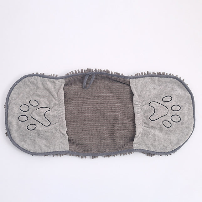 Chenille Pet Dog Bath Towel | Super Soft & Absorbent | 35×80cm | Grey