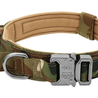 Khaki camouflage collar (antique silver buckle) / XL