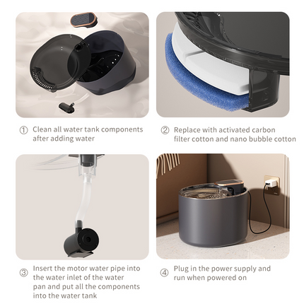 USB Pet Water Fountain — Ultra-Quiet, Detachable, Berlin Blue & Ore White