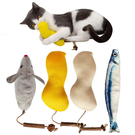 4-Piece Catnip Toy Set | Silvervine & Gall Fruit | Interactive Cat Toys for Indoor Cats