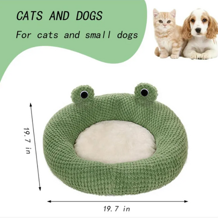 Cartoon Frog-Shaped Pet Bed