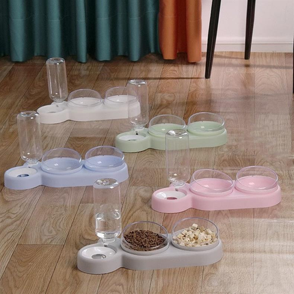 Raised Pet Feeder & Water Fountain | Ergonomic Elevated Stand | 5 Colors | Cats & Dogs