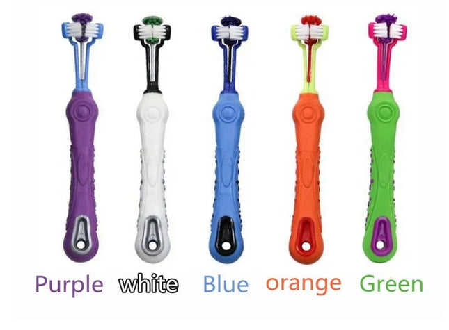 Double-Headed Pet Toothbrush | Dogs & Cats | Removes Stains | 5 Colors