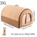 3XL cozy pet bed for dogs up to 100lb, soft corduroy design with dimensions shown