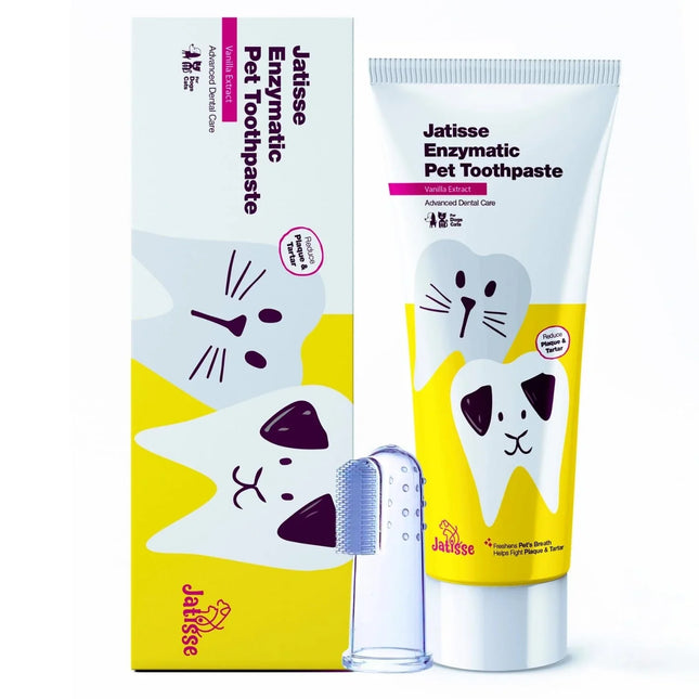 JATISSE Enzymatic Toothpaste for Dogs & Cats – Plaque & Tartar Control Kit (3.38 fl oz)