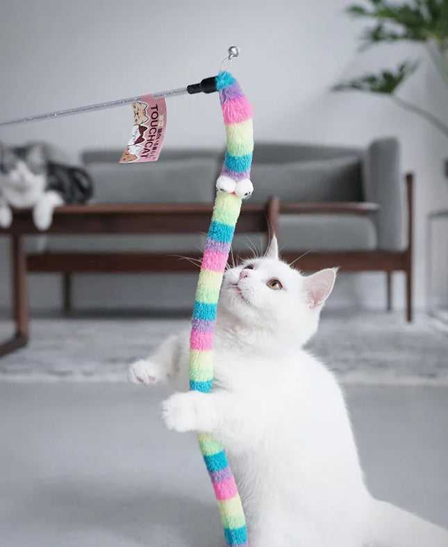 Funny Cat Toy™ | Bell & Caterpillar Teaser Wand for Interactive Play for Cats
