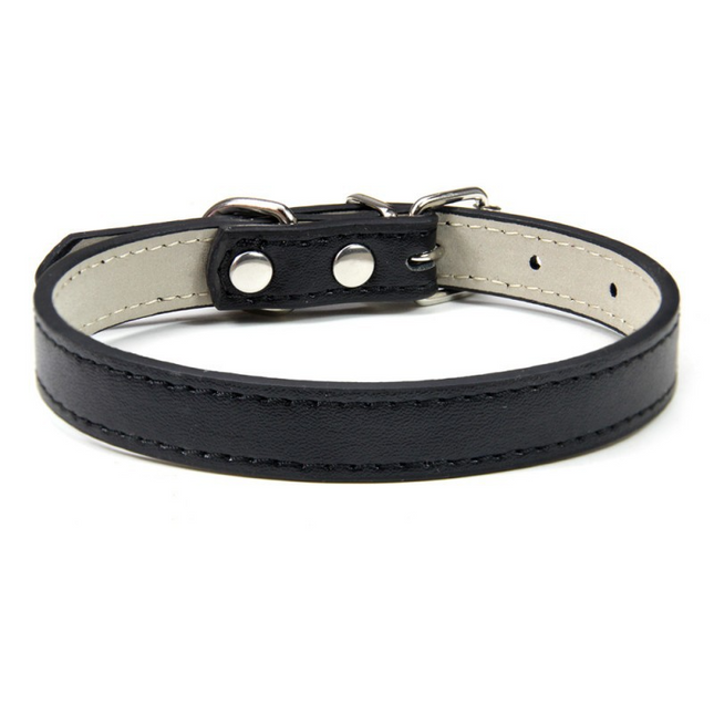 Premium PU Leather Pet Collar | Adjustable | 16 Colors | Cats & Dogs | XXS–XL