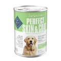 Blue Buffalo True Solutions Perfect Skin & Coat wet dog food can with real whitefish for healthy skin and shiny coat