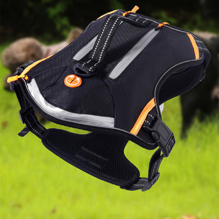 Black Dog Harness & Traction Rope with Chest Strap | S–XL