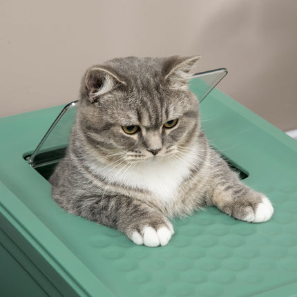 Fully Enclosed Cat Litter Box Portable Pet Toilet With Spoon Large Space