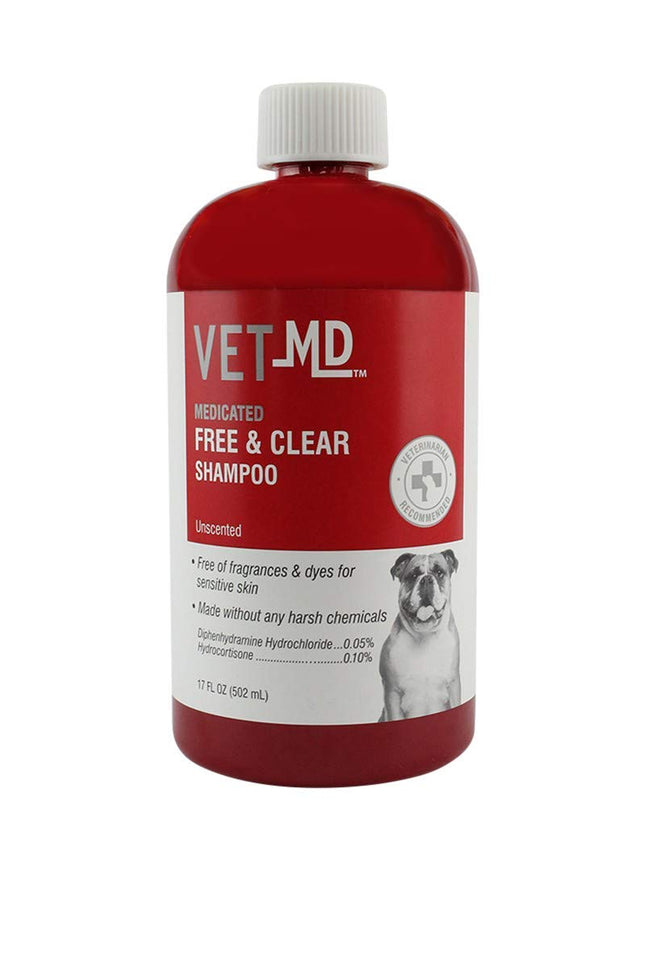 Shampooing médicamenteux hypoallergénique VetMD Free & Clear pour chiens | Peaux sensibles | 500 ml