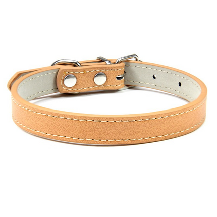Premium PU Leather Pet Collar | Adjustable | 16 Colors | Cats & Dogs | XXS–XL