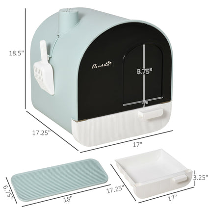 Cat Litter Box With Lid™ | Indoor Hooded Litter Box with Tray, Scoop & Strainer for Cats