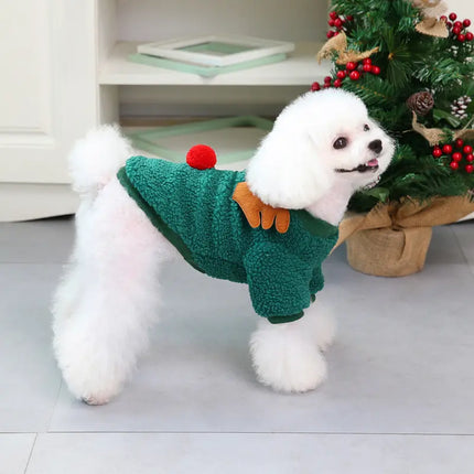 Christmas Fleece Pet Sweater – Red or Green