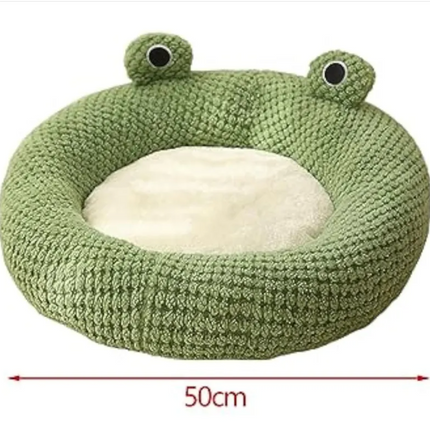 Cartoon Frog-Shaped Pet Bed