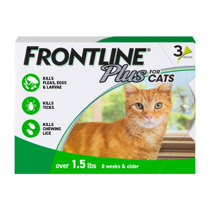 Frontline Plus for Cats – Flea & Tick Treatment, 3-Pack