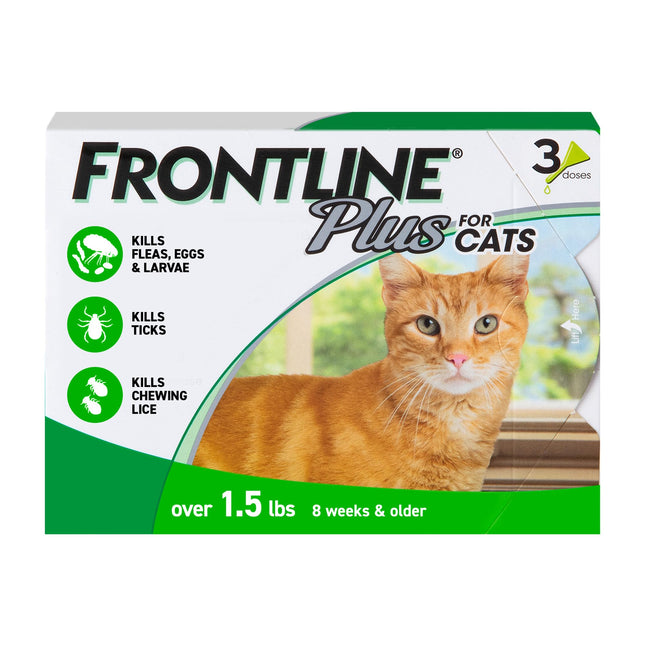 Frontline Plus for Cats – Flea & Tick Treatment, 3-Pack