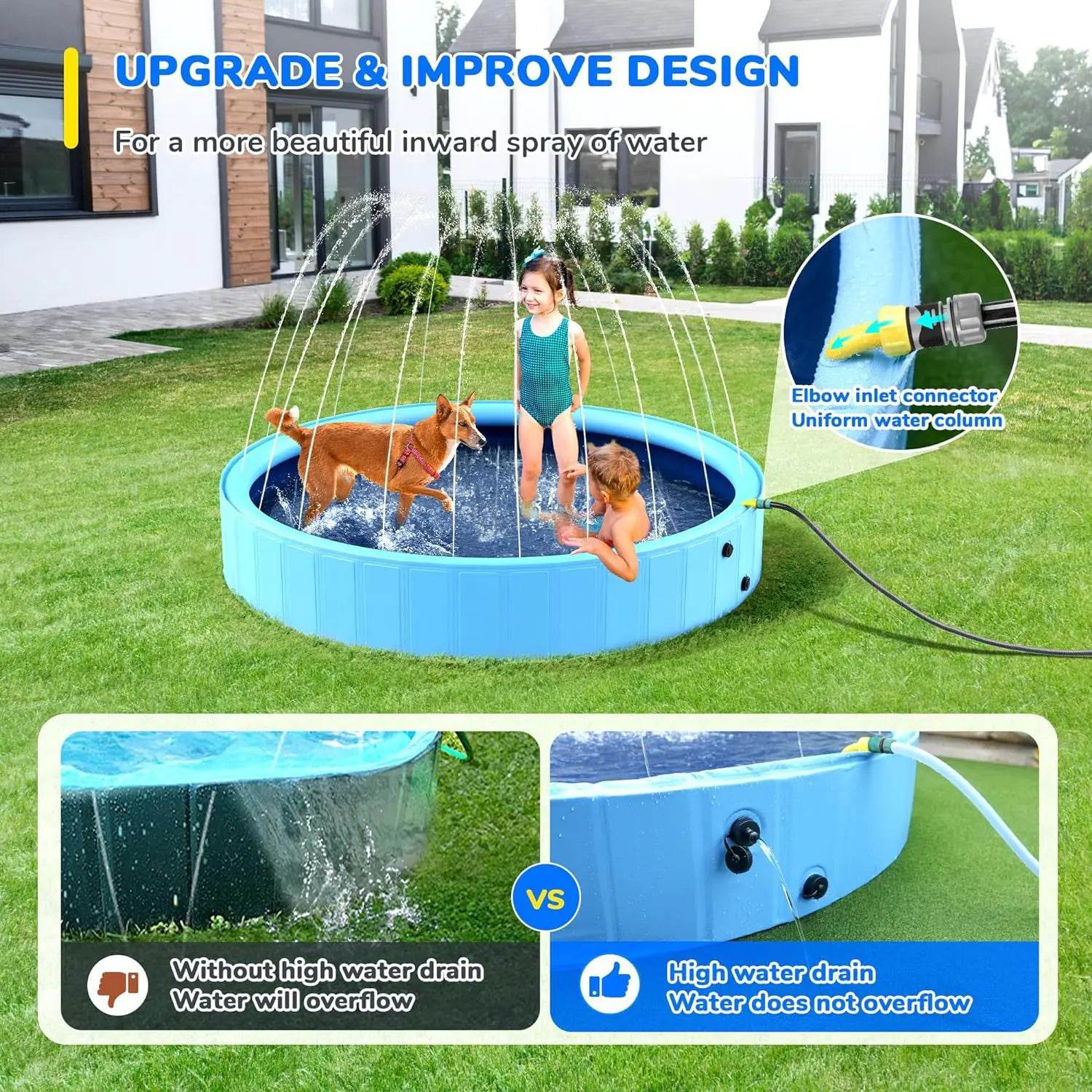 Foldable Pet Splash Pool for Dogs and Bathing Fun - Nai Pet Store