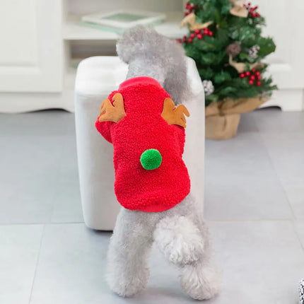 Christmas Fleece Pet Sweater – Red or Green