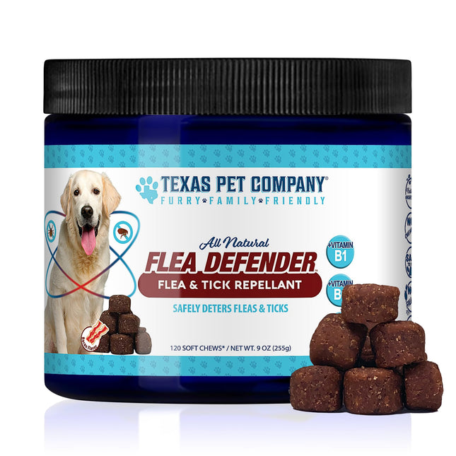 Friandises Naturelles Anti-Puces et Anti-Tiques Texas Pet Company pour Chiens | Toutes Races et Tous Âges, Fabriqué aux États-Unis
