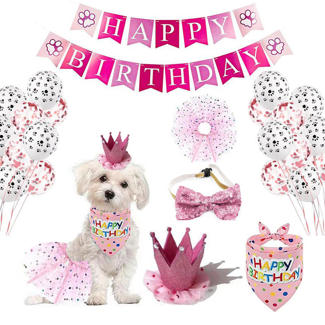 Pet Birthday Bandana | Cartoon Party Decoration | Dogs & Cats | 2 Styles